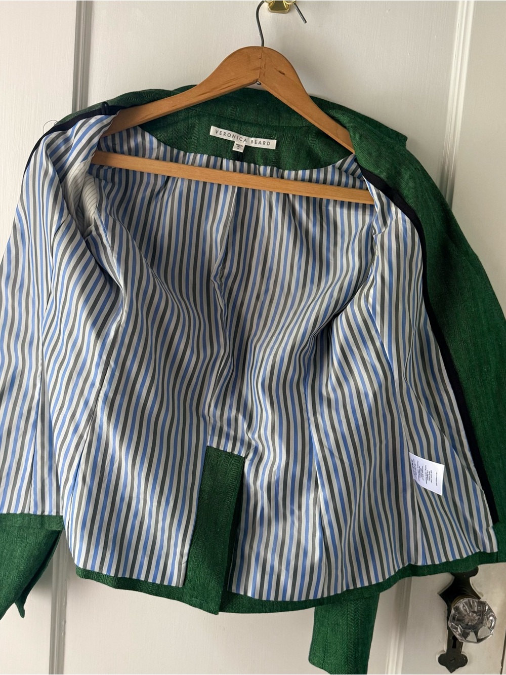 Veronica Beard Farley Linen Blend Dickey Jacket in Green - Picture 6 of 12